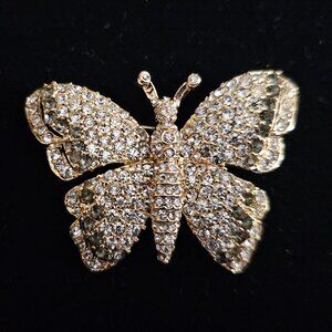 Rare CINER Vintage Butterfly Rhinestone Brooch